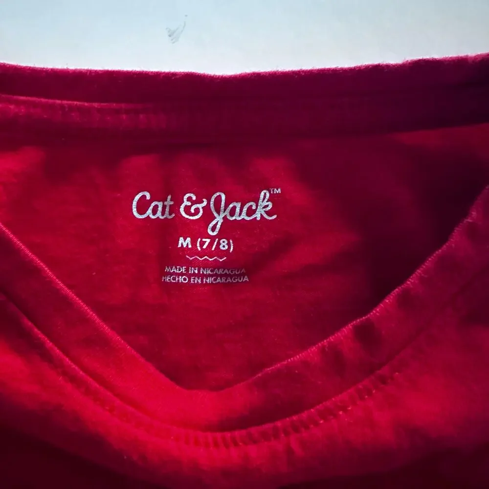 Cat & Jack Girls Christmas Shirt - Size Medium (7/8)